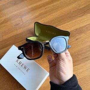 KREWE Classic Black Sunglasses with Case